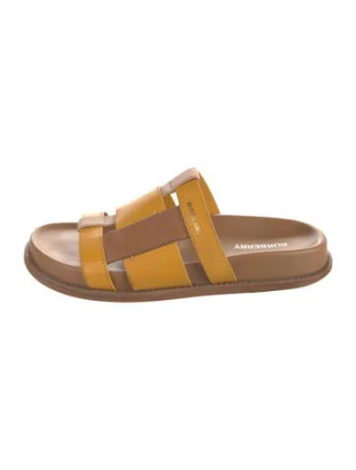 Pre-owned Burberry Leather Slides In Yellow