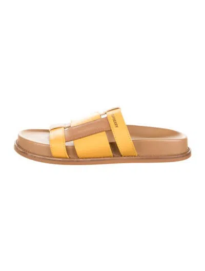 Pre-owned Burberry Leather Slides In Yellow