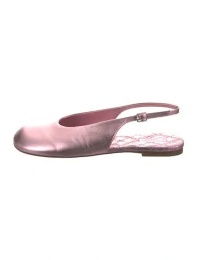 Pre-owned Burberry Leather Slingback Flats