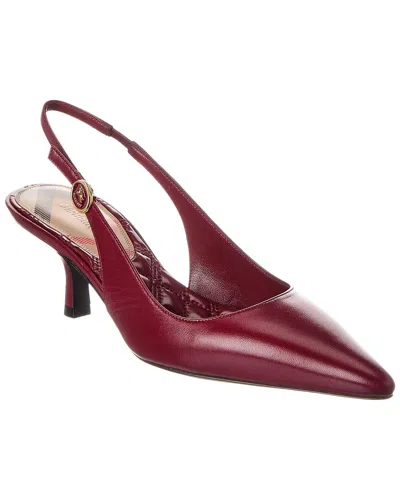 Burberry Leather Slingback Pump In Red