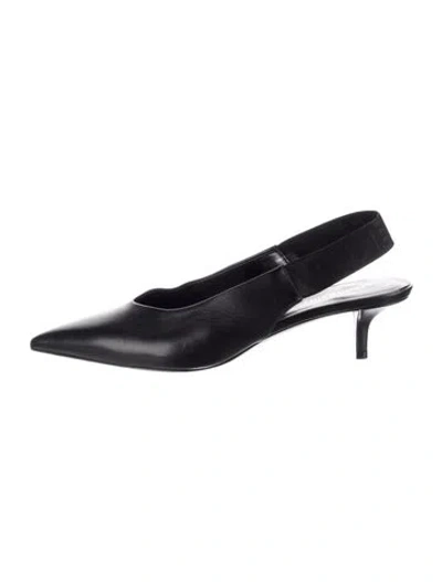 Pre-owned Burberry Leather Slingback Pumps In Black