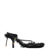 Burberry Leather Slinky Sandals In Black
