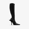 Burberry Lambskin Slinky Knee-high Boots 105 In Black