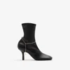 Burberry Leather Ankle Boots Chain Detail In Black