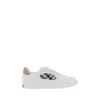 Burberry Men Low-top Leather Sneakers With Check Inserts