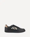 Burberry Indigo Blue Leather And Check Sneaker Terrace