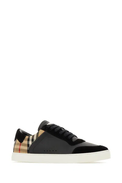 Burberry Leather Sneakers In Black