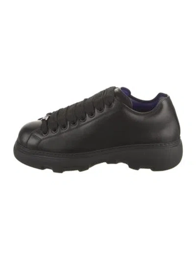 Pre-owned Burberry Leather Sneakers In Black