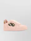 Burberry London Leather And Check Terrace Women S Sneakers In Pink