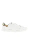 Burberry Low Top Sneakers Contrast Heel Detail Rubber Sole In White