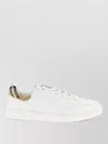 Burberry Leather Sneakers Patterned Heel Rubber Sole In Multi