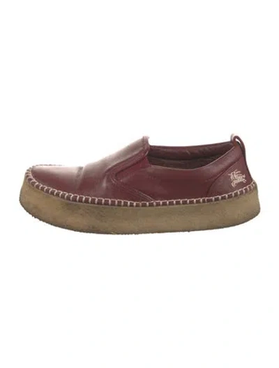Pre-owned Burberry Leather Sneakers In Red