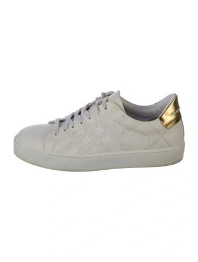 Pre-owned Burberry Leather Sneakers In White
