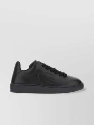 Burberry Leather Sneakers With Flat Sole And Round Toe
