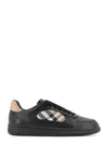 Burberry Indigo Blue Leather And Check Sneaker Terrace