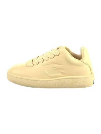 Pre-owned Burberry Leather Sneakers In Yellow