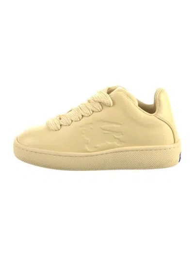 Pre-owned Burberry Leather Sneakers In Yellow