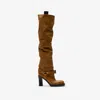 Burberry Stirrup 100mm Leather Boots In Hazel