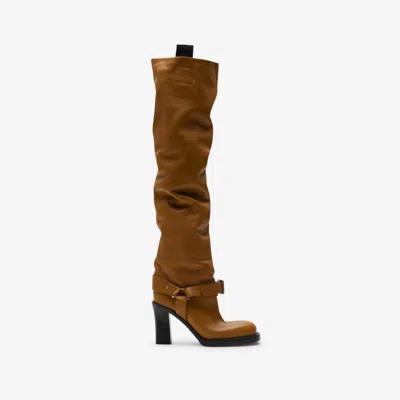 BURBERRY BURBERRY LEATHER SOFT STIRRUP BOOTS