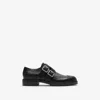 Burberry Leather Soho Monk Shoes In Black