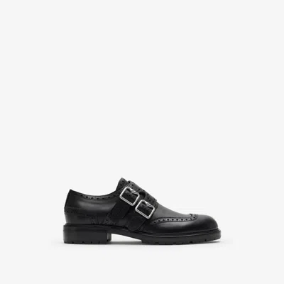 BURBERRY BURBERRY LEATHER SOHO MONK SHOES