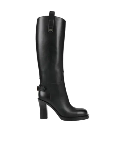 Burberry Leather Sole Boots In Black