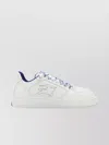 Burberry Leather Stock Sneakers With Contrast Heel In White