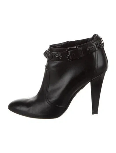 Pre-owned Burberry Leather Studded Accents Boots In Black