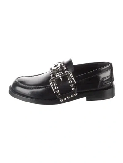 Pre-owned Burberry Leather Studded Accents Loafers In Black