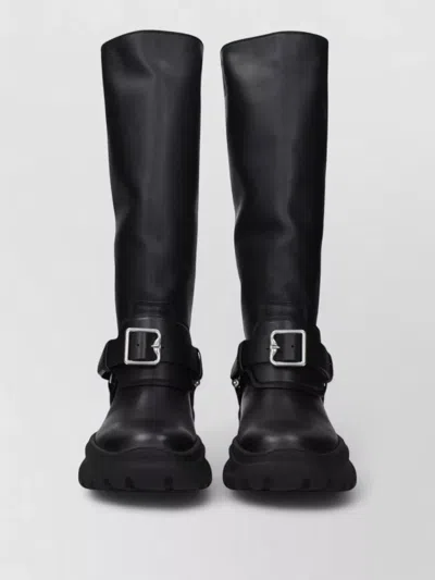 Burberry Leather Tall Boots In Black
