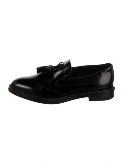 Pre-owned Burberry Leather Tassel Accents Loafers In Black