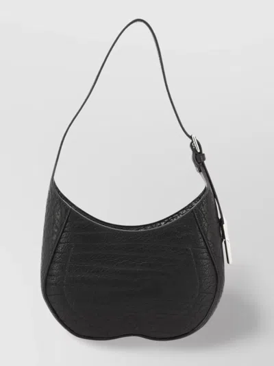 Burberry Leather Textured Shoulder Bags With Adjustable Strap
