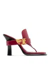 Burberry Leather Bay Sandals In Red