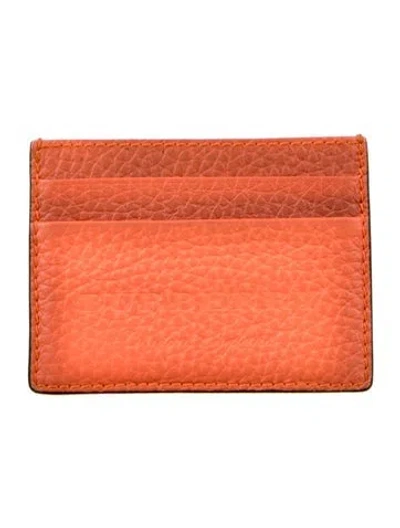 Pre-owned Burberry Leather Tie-dye Print Card Holder In Orange