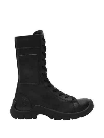 Burberry Leather Tone Boots In Black