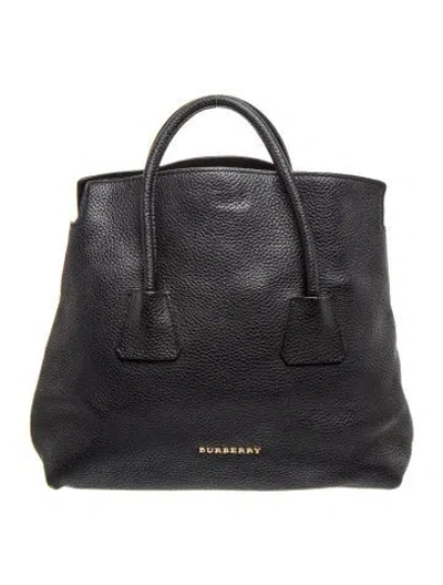 Pre-owned Burberry Leather Top Handle Bag In Black