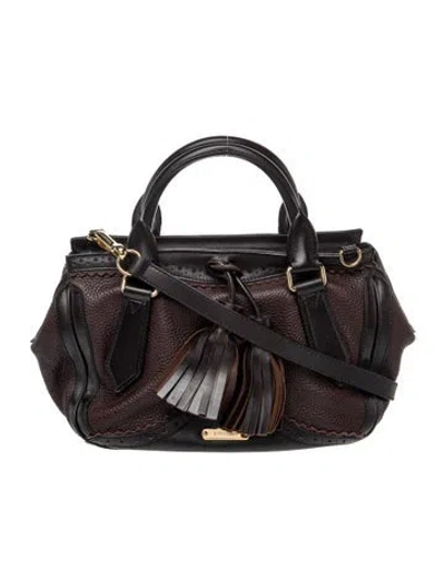 Pre-owned Burberry Leather Top Handle Bag In Brown