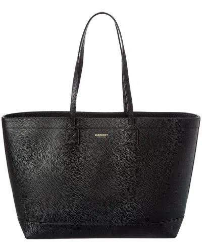 Burberry Leather Tote In Black
