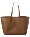 Burberry Leather Tote In Brown