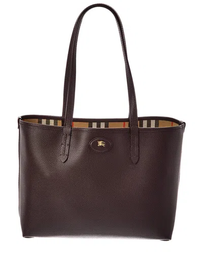 Burberry Leather Tote In Brown