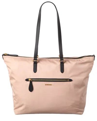Burberry Leather Tote In Pink