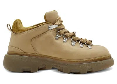 Pre-owned Burberry Leather Trek Boot (women's) Sneakers In Beige