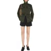 Burberry Leather Trim Nylon Blend Field Jacket In Gray