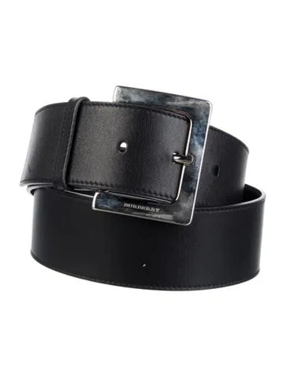 Pre-owned Burberry Leather Waist Belt In Black