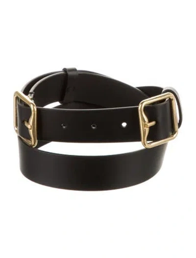 Pre-owned Burberry Leather Waist Belt In Black
