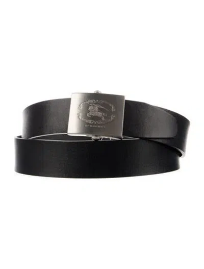 Pre-owned Burberry Leather Waist Belt In Black