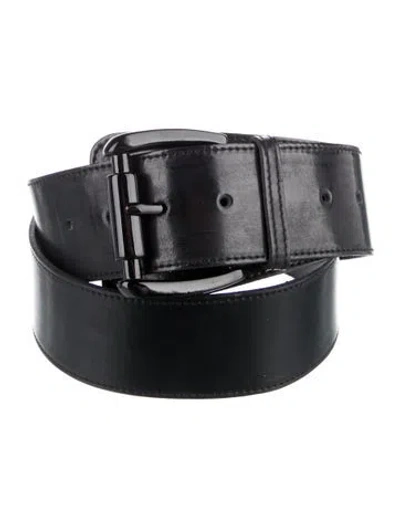 Pre-owned Burberry Leather Waist Belt In Black