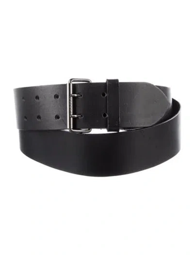 Pre-owned Burberry Leather Waist Belt In Black