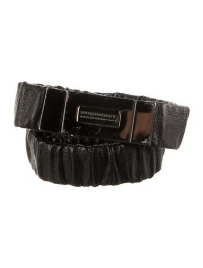 Pre-owned Burberry Leather Waist Belt In Black
