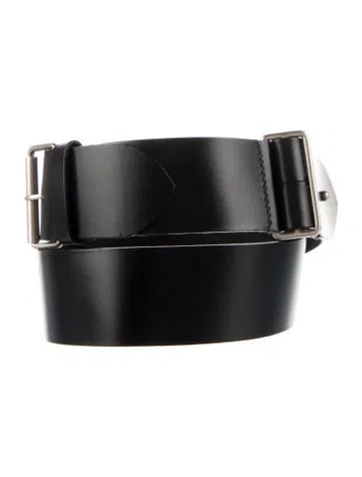 Pre-owned Burberry Leather Waist Belt In Black